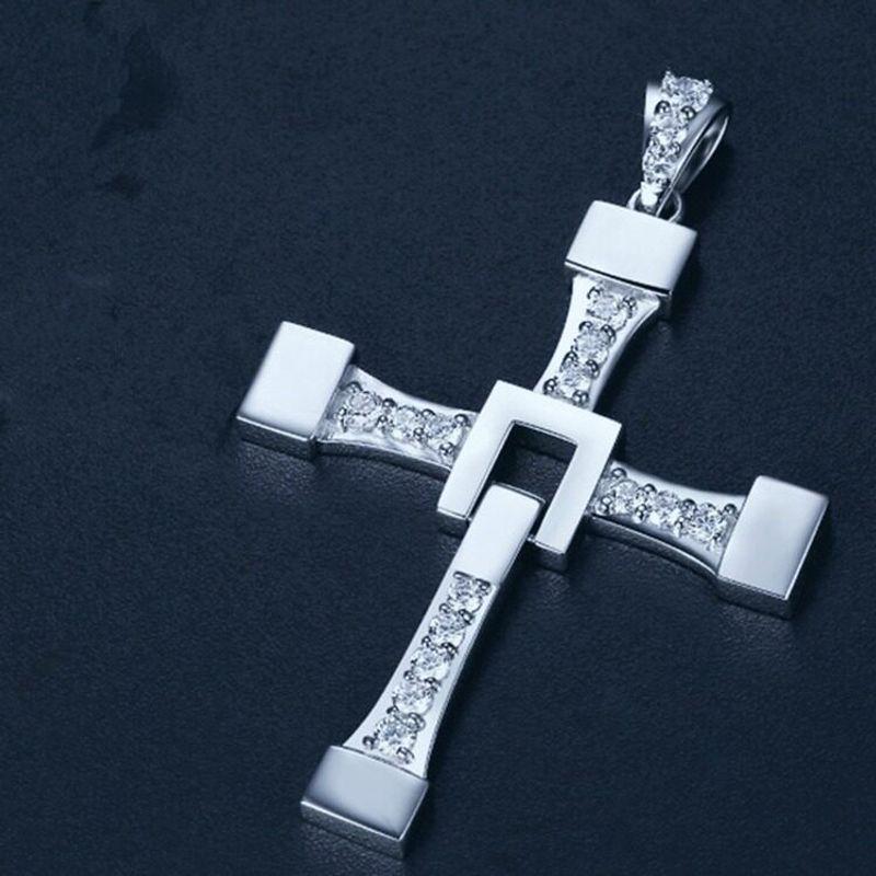 Men's European and American Hipsters Speed and Passion 7 Titanium Steel Necklace Cross Pendant Domineering Men Jewelry Gift