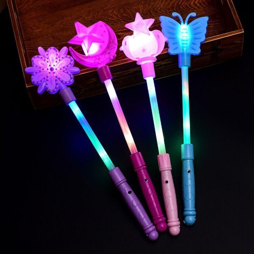 Flash Stars Heart Fairy Flashing Wands Luminous Prop Flash Stars Heart Fairy Stick Kids Toy
