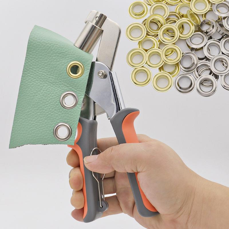 1 Набор Портативный Ручной Металлический Пробойник для Люверсов Зажим для Кожи Холста Одежды DIY Тент Кольцо 10 мм Комплект Инструментов для Зажима Люверсов