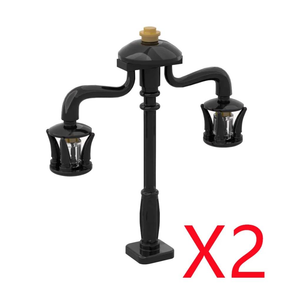 City Street Series Building Blocks Accessories Rail Transit Train Signal Light Railings Brick Toilet Flower Bed Phone Box Toy