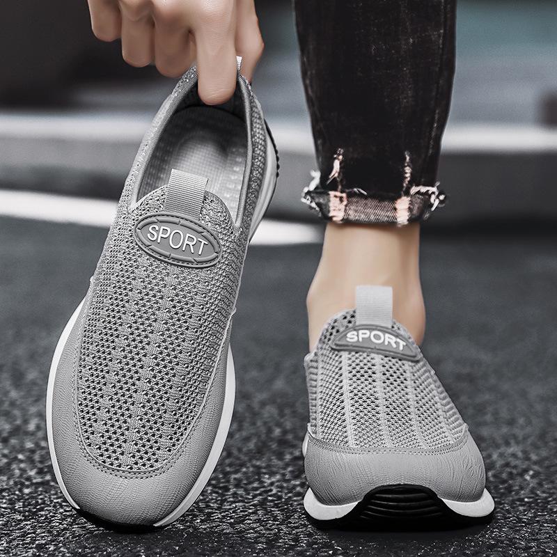 Men's Shoes Summer New Breathable Hollow Flying Woven Mesh Thin Casual Sports Soft Sole Men's Lightweight Mesh Shoes
