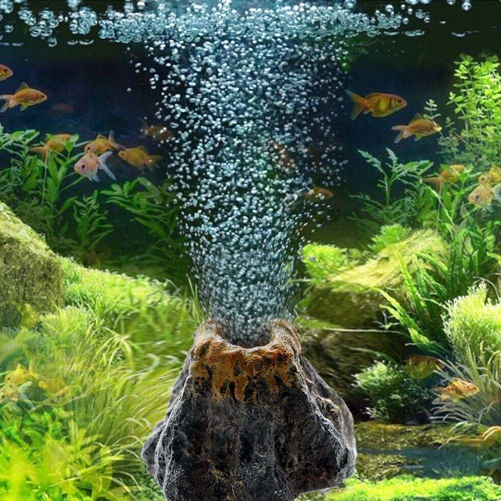 Aquarium Volcano Shape Oxygen Pump Fish Tank Air Bubble Ornament-Decors