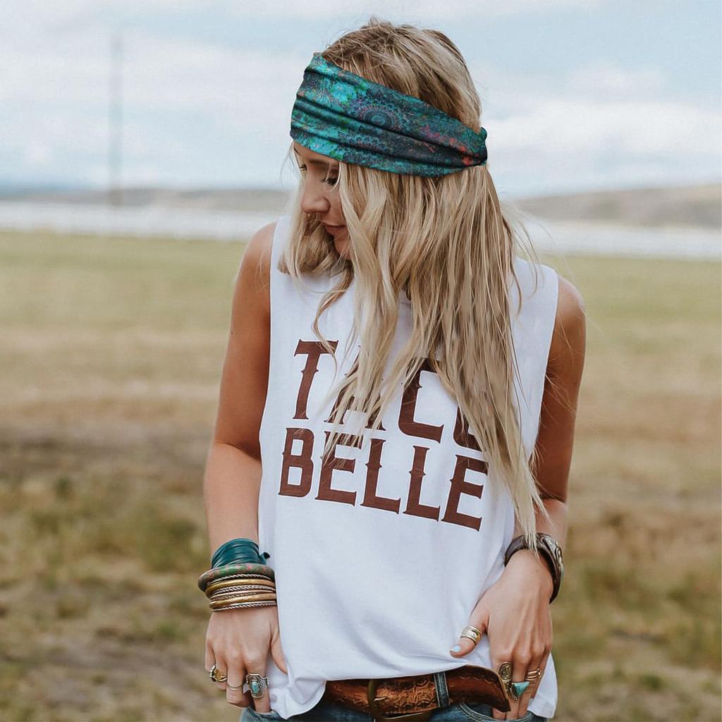 Boho Headbands for Women Cotton Wide Headwrap Non Slip Stretch Hairbands Workout Yoga Head Bands Bandage Running Bandana Turban Hair Accessories