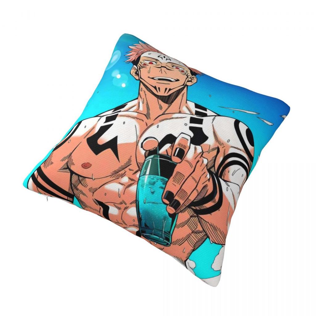 Pillow Case Ryomen Sukuna Jujutsu Kaisen Polyester Pillow Cover Kawaii Cushion Cover Pattern Pillowcases For Home Decorative