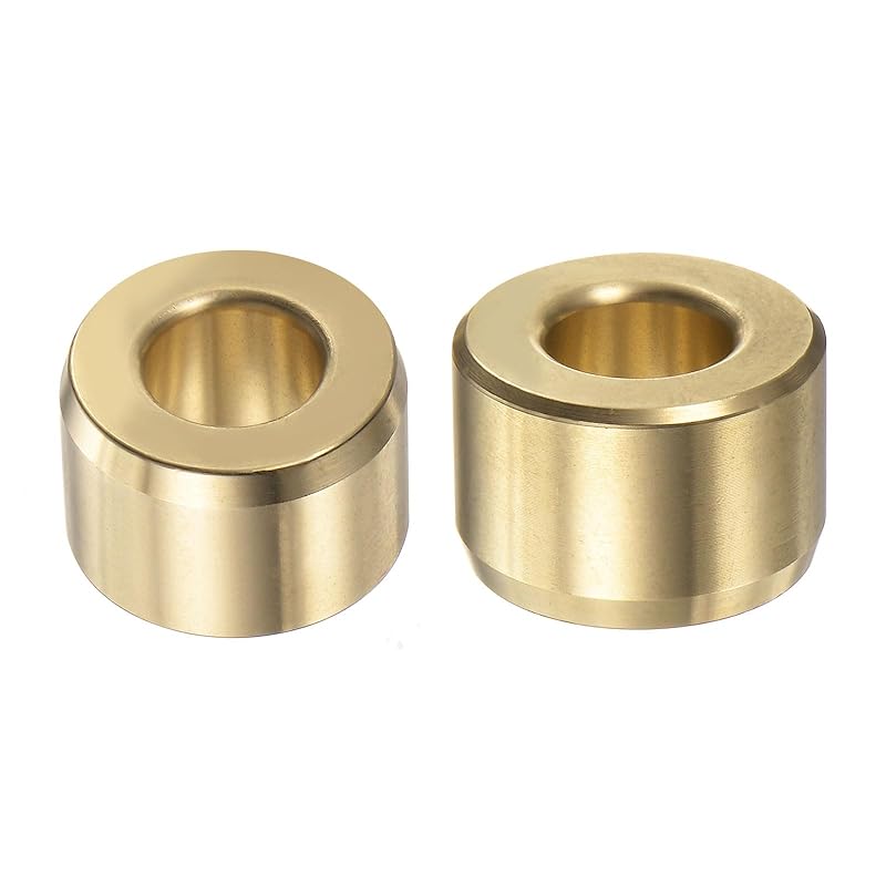 HARFINGTON 2pcs Sleeve Bearings 1/2" Bore 5/8" OD 1" Length Wrapped Oilless Bushings Brass Alloy for Transmission Conveyor Systems