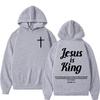 Христианские толстовки с надписью Иисус Царь, Библейский стих, Мужская и женская одежда, Мода Харадзюку, Свитшоты, Флис, Повседневные, С длинным рукавом, Пуловеры