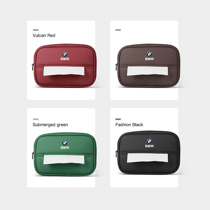 BBJJ8 PU Leather Car Tissue Box Storage Bag Interior For BMW X1 X2 X3 X5 X4 X6 X7 G30 G20 G32 G11 G12 F40 F30 F20 F10 F34 F07 F44 F45