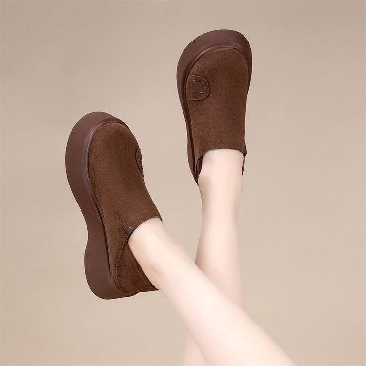 Ретро платформа Birkenstocks осенние новые маффин-шуз увеличенная подошва нескользящие туфли с круглым носом