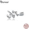 Bamoer 925 Sterling Silver Rose Vines Metal Charm for Original Silver Bracelet Fine Plated Platinum DIY Jewelry