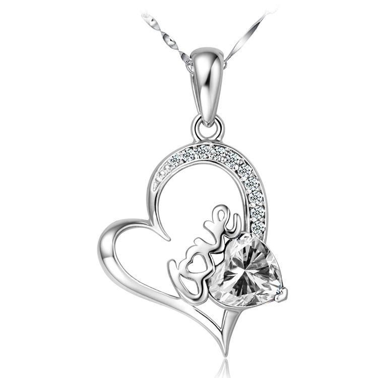 925 Sterling Silver Pendant Necklace For Women Heart Necklace Silver 925 Jewelry Women Necklace 925