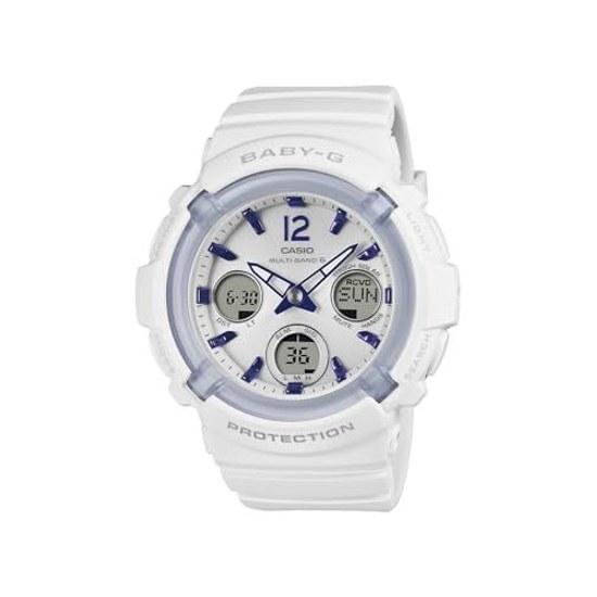 Наручные часы Casio Baby-G, оригинальный продукт, радио с солнечной батареей, модель BGA-2800-7A3JF, женские, белые.