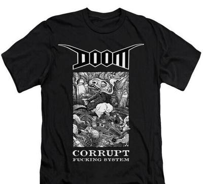 Футболка Doom - Corrupt fu*king system, музыка инди-рок панк готика, унисекс