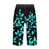 Women's Fashion Printed Pocket Elastic Waist Casual 5/10 Pants