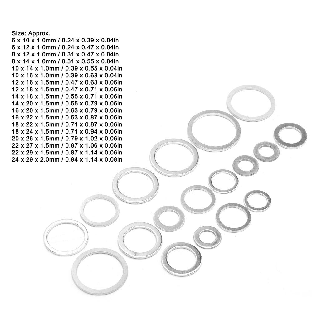 450pcs Metric Crush Washer Durable Washer Assortment Set Portable Flat Washer Automotive