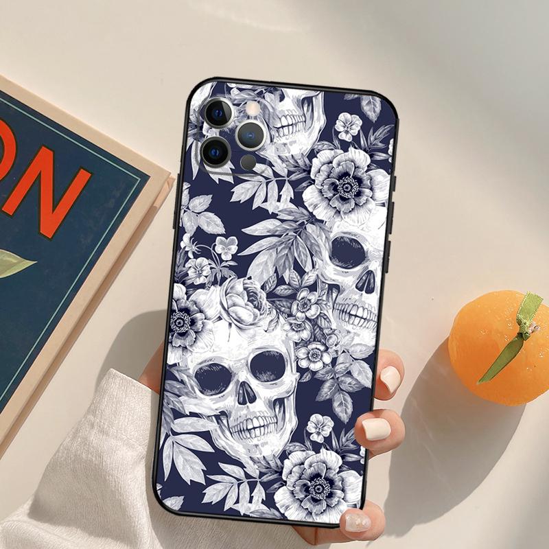 Чехол Funda с рисунком Скелет Череп для iPhone 14 15 16 Pro Max 11 12 13 Pro Max Mini XR 16 15 Plus 16e