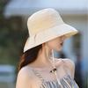 Панама женская новая легкая солнцезащитная панама с козырьком нишевая плиссированная летняя шляпа от солнца детская
