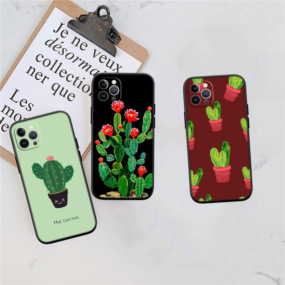 FM11 Мягкий чехол для телефона с кактусами и суккулентами для Redmi Note 10 11 12 Pro Max 10S 10C 10T 11A 11S 12S 12C