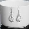 Серьги высшего качества из стерлингового серебра 925 пробы, элегантные женские украшения, универсальные резные капли воды, подарки на день матери