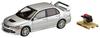 HJ64 1/64 Mitsubishi Lancer Evolution 9 GSR with Engine Display Model Cool Silver Metallic Finished Product