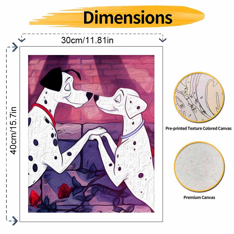 Disney 101 Dalmatians oil painting kit digital painting art romantic dogs handmade diy home room decorations