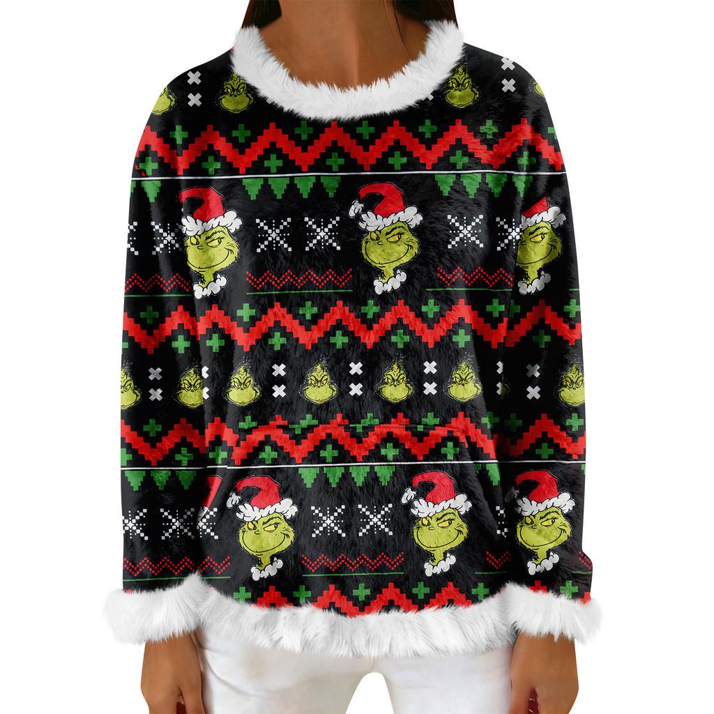 Женский повседневный флисовый свитшот с длинными рукавами и круглым вырезом, удобный, свободного кроя, легкий, фланелевый свитшот для женщин