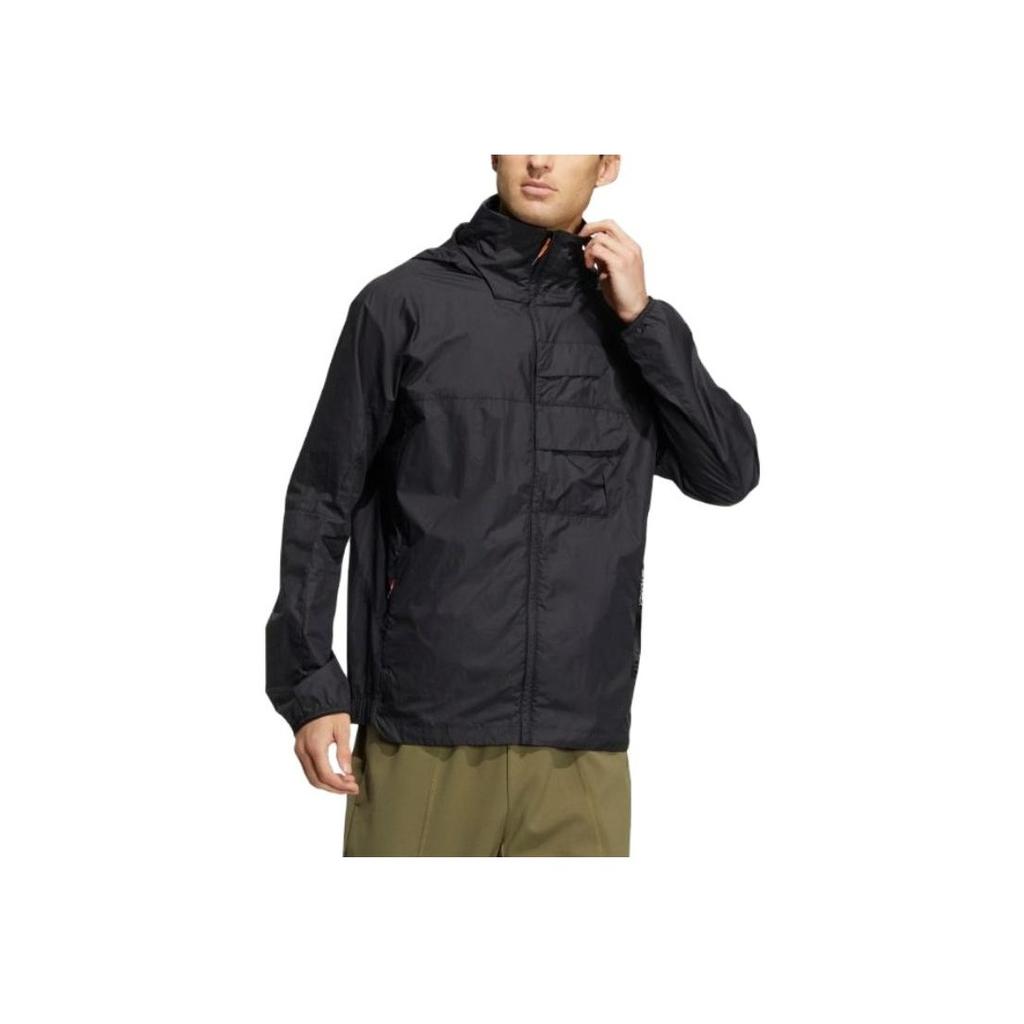 Adidas Куртка с капюшоном и длинным рукавом для защиты от солнца, мужские куртки, черная HN4535