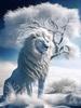Алмазная живопись Новые поступления Белоснежный лев Diy Полный квадратный круглый дрель Стразы Вышивка Зимний пейзаж Животные Мозаика Наборы для вышивки крестом