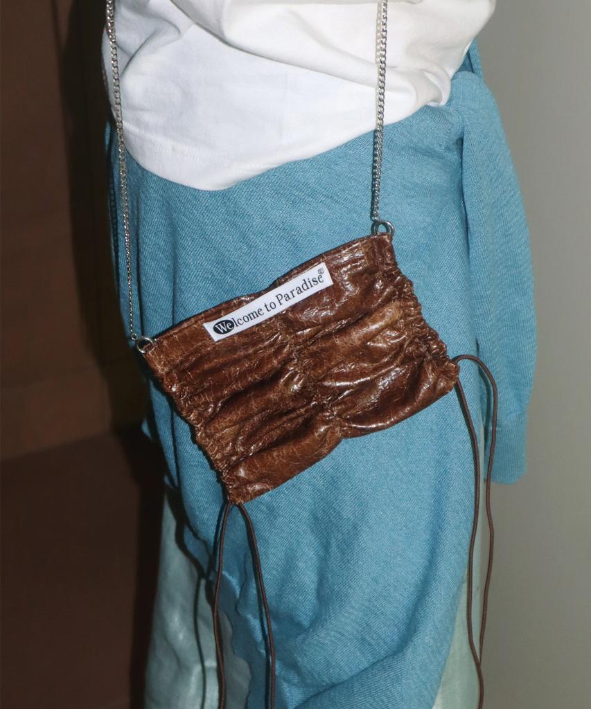 Добро пожаловать в Ccc Mimi Bag (Трещина) + Мини-сумка на серебряной цепочке