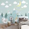 Фотообои Nordic Simple Hand Painted 3D Moon Starry Sky Mural Детская спальня Фон Настенный декор Обои
