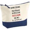 Trousse De Maquillage - PLANETEE - Pochette Fond Bleu «Guillaume Ça N'existe Pas» - Grand Format - Coton - Impression HD