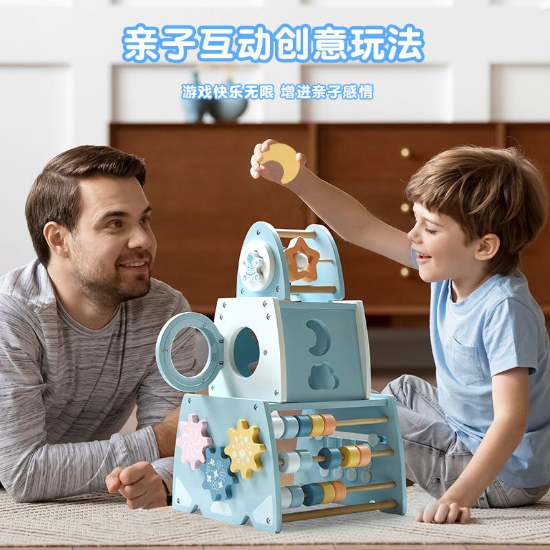 Деревянный игровой домик игрушка Игрушка космонавт для малышей Раннее образование Космическая ракета Пазл Дети