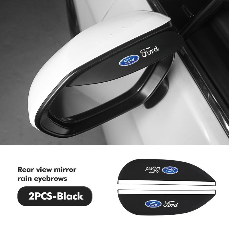 PPWE7 2pcs Car Rearview Mirror Rain Eyebrow Protector Stickers For Ford Fiesta Ranger Mondeo Escape Ecosport Fusion Explorer