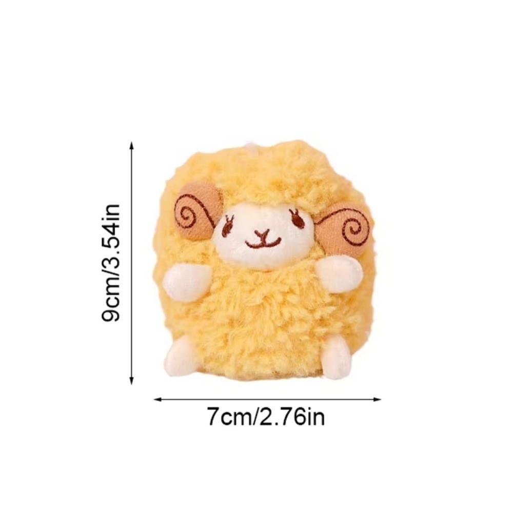 Cartoon Anime Style Lamb Keychain Plush Mini Size Sheep Backpack Charm For Car Decoration