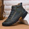 Men's Ankle Boots Luxury Handmade Leather Boots Casual High-Top Boots High Quality Men Sneakers Big Size48 Botas Hombre