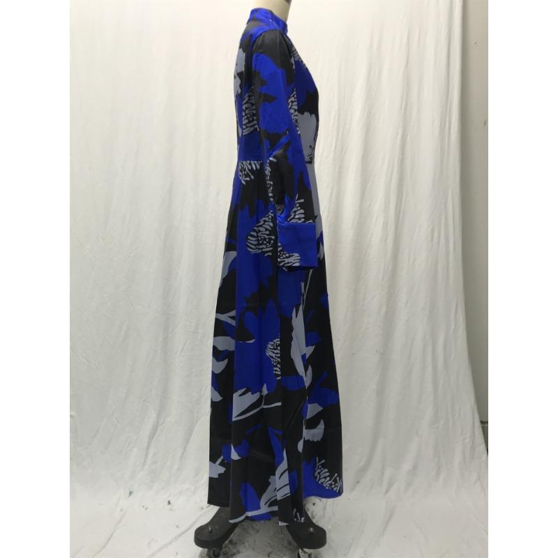 Женские летние длинные платья трапециевидной формы с цифровой печатью и талией