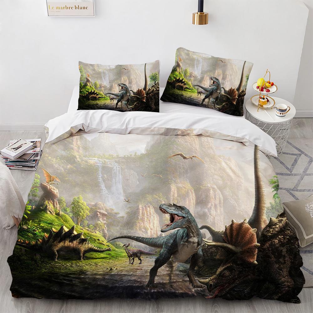 3D Dinosaur Bedding Sets Jurassic World Polyester Duvet Cover Sets Unique Dinosaur Bedding For Kids Adults Full King Twin Size
