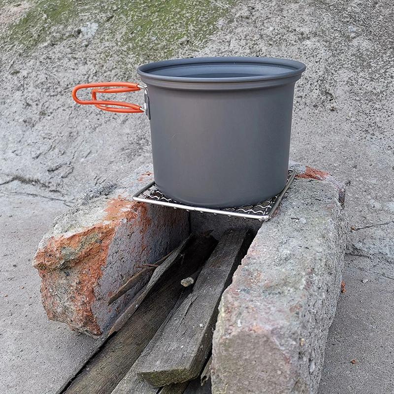 Решетка для кемпинга из нержавеющей стали, сетчатые подкладки, портативная квадратная сетка для гриля, для приготовления на огне, для путешествий на открытом воздухе, для пикника, для барбекю