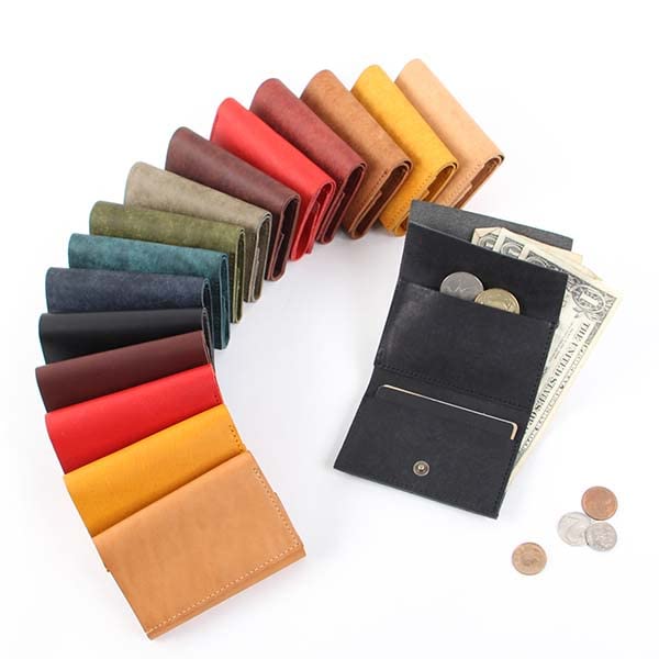 Кошелек Мини Кошелек Натуральная Кожа Straccio Компактный Кошелек Trifold Кошелек Liscio Buttero Синий [MPIU]