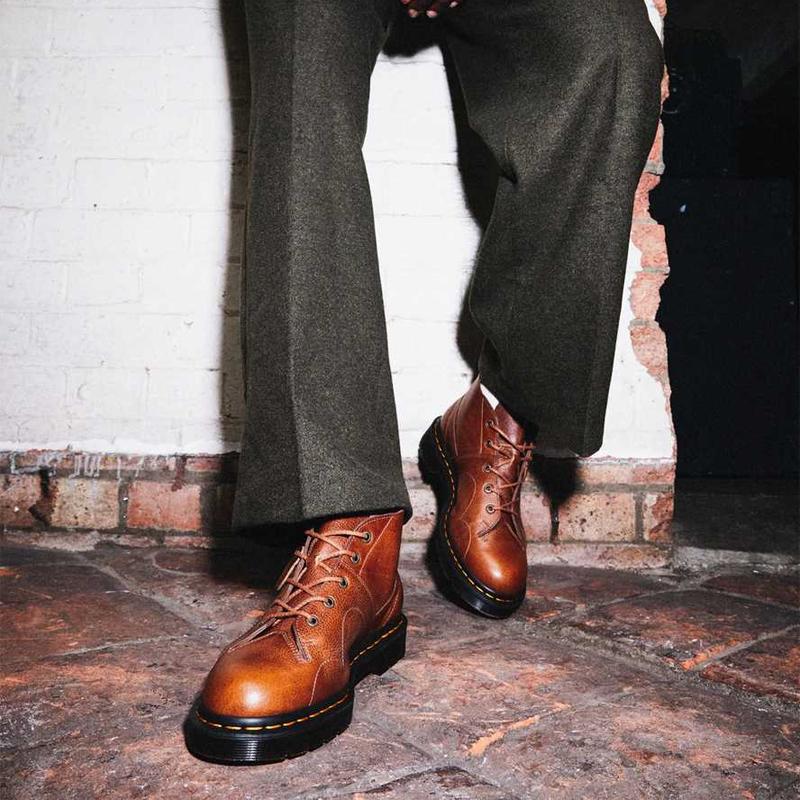 Dr. Martens Church Buckingham Shock Absorbing Non-Slip Fashion Round Toe Ankle Boots Unisex Boots Brown 26857226