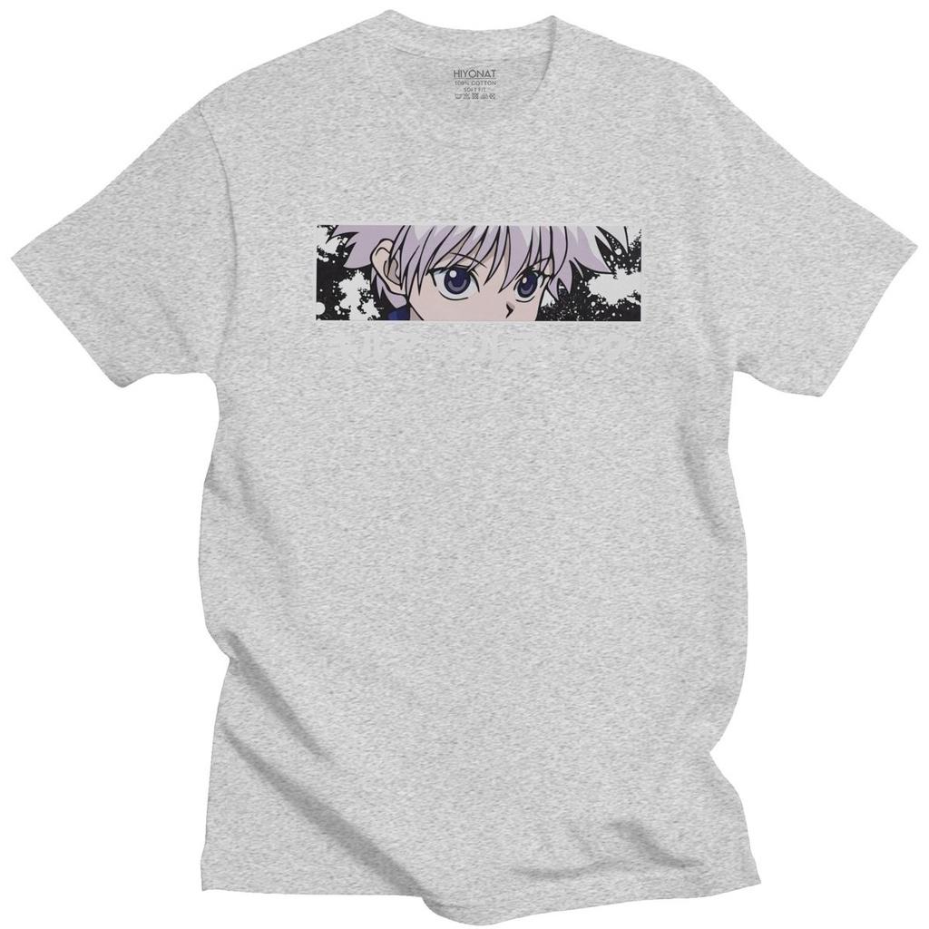 Забавная мужская футболка с аниме Hunter X Hunter Killua Zoldyck, футболка с короткими рукавами, футболка из чистого аниме, футболка с круглым вырезом, топ для отдыха