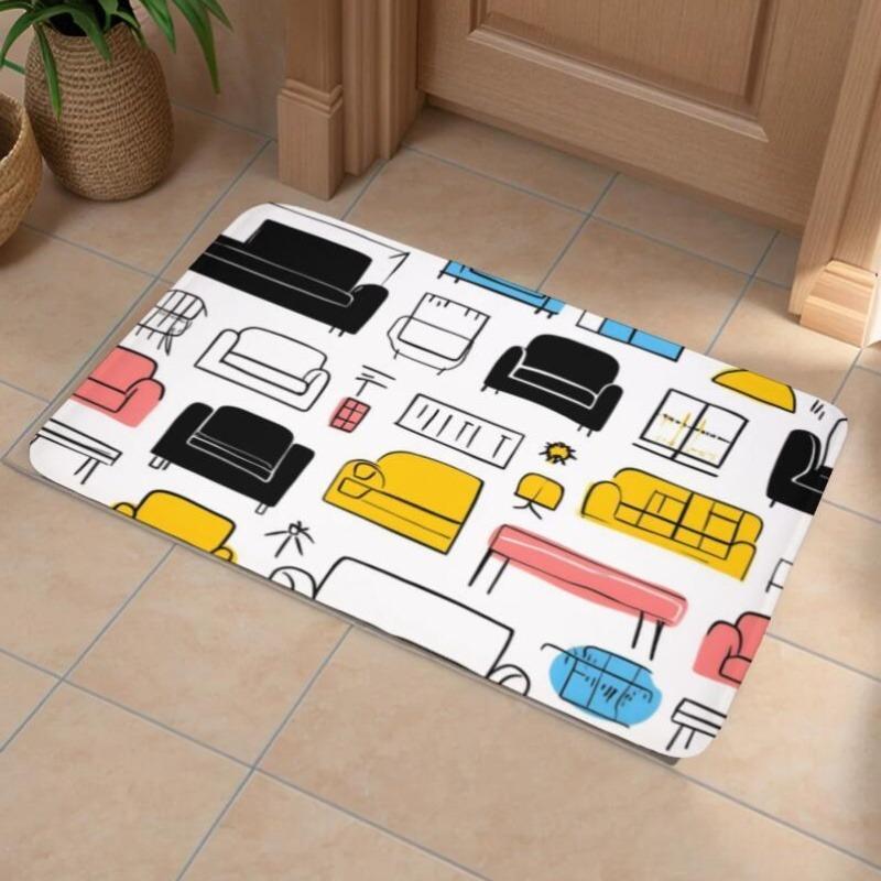 1 шт. Коврик для кухни с сафари-алфавитом, Нескользящий коврик для двери, Поп-дизайн, Коврик для ванной, Коврик для ванной, Ковер для дома, Раковина, Прачечная, Декорери