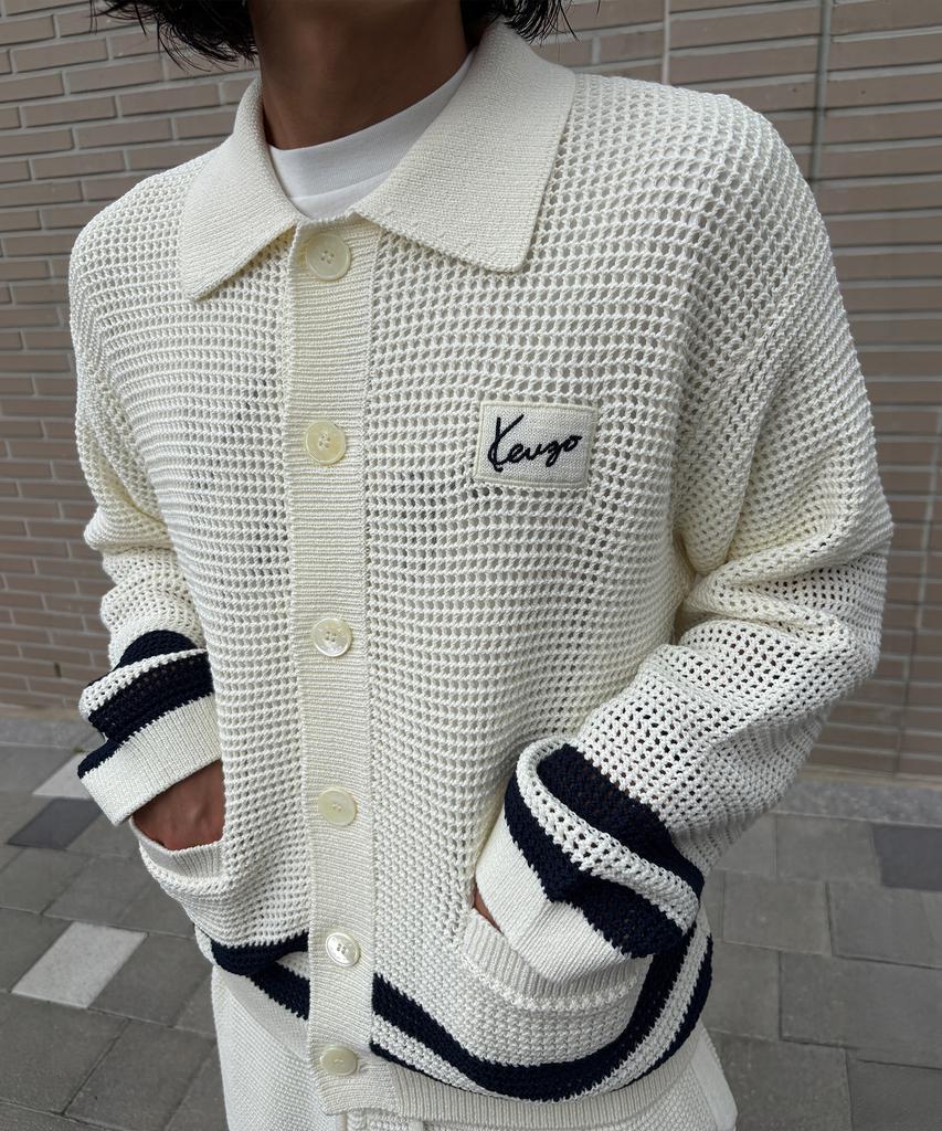 Kenzo Men'S Pre-Collection Crochet Cardigan_K263Amg102Whx