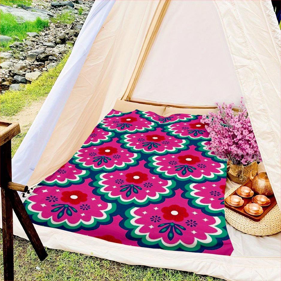 Vibrant Floral Garden Blanket Reversible Flannel Throw for Bohemian Style AllSeason Comfort Blossom Beauty Gift