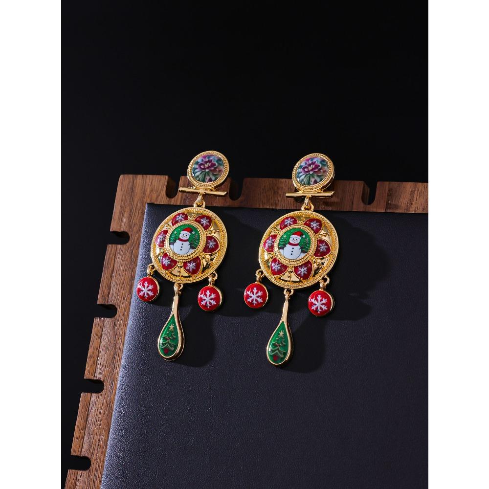 Vintage Court Style Rattle Earrings Medieval Ethnic Style Vintage Earrings Travel Vacation Peace Dove Earrings