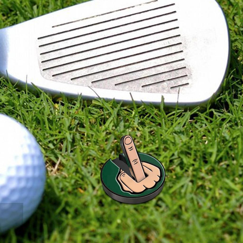 Funny Middle Finger Theme Golf Ball Marker Men Women Diameter 2.5cm Premium