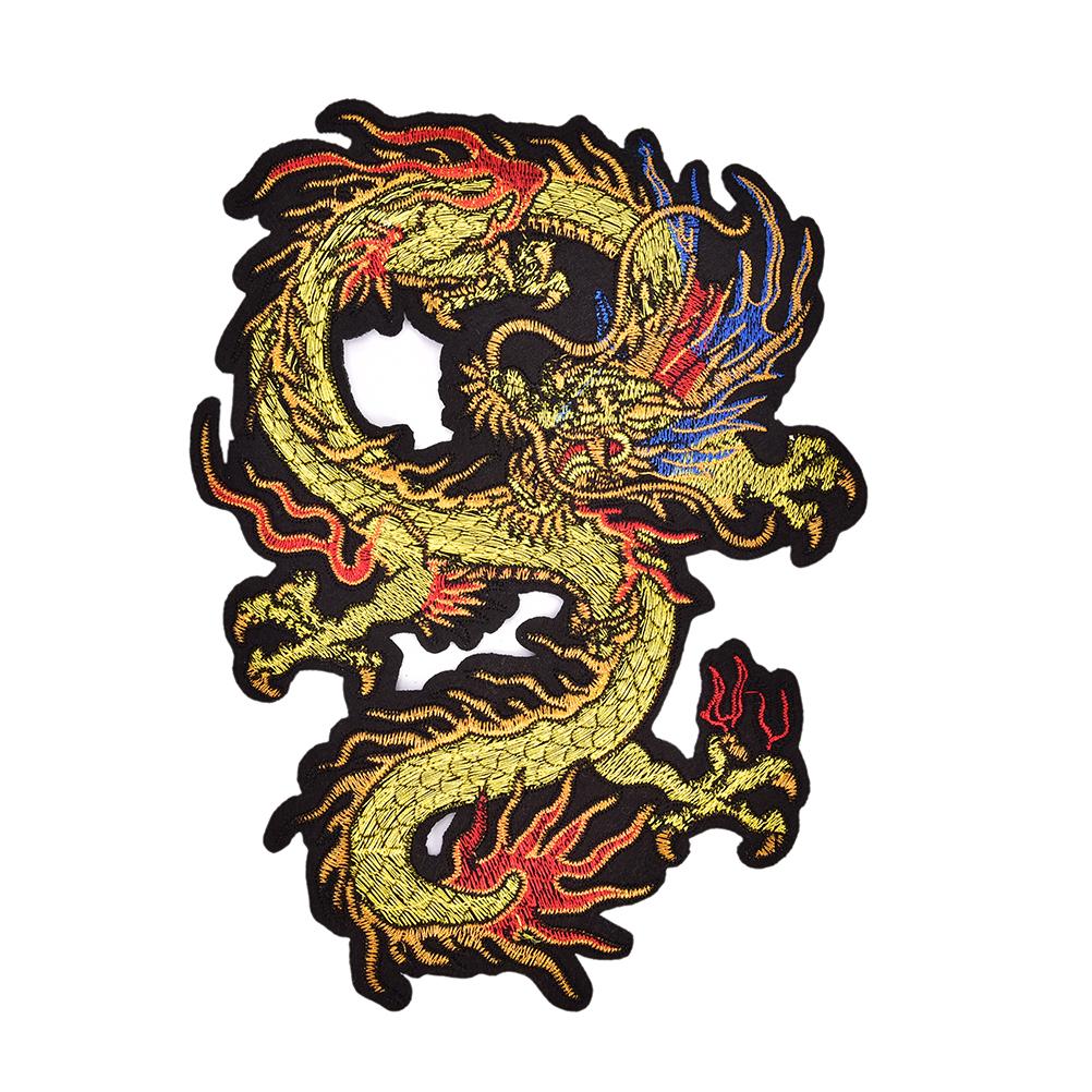 1pc Applique Embroidery Dragon Patches for Clothing Coat Iron On Sewing On Sticker
