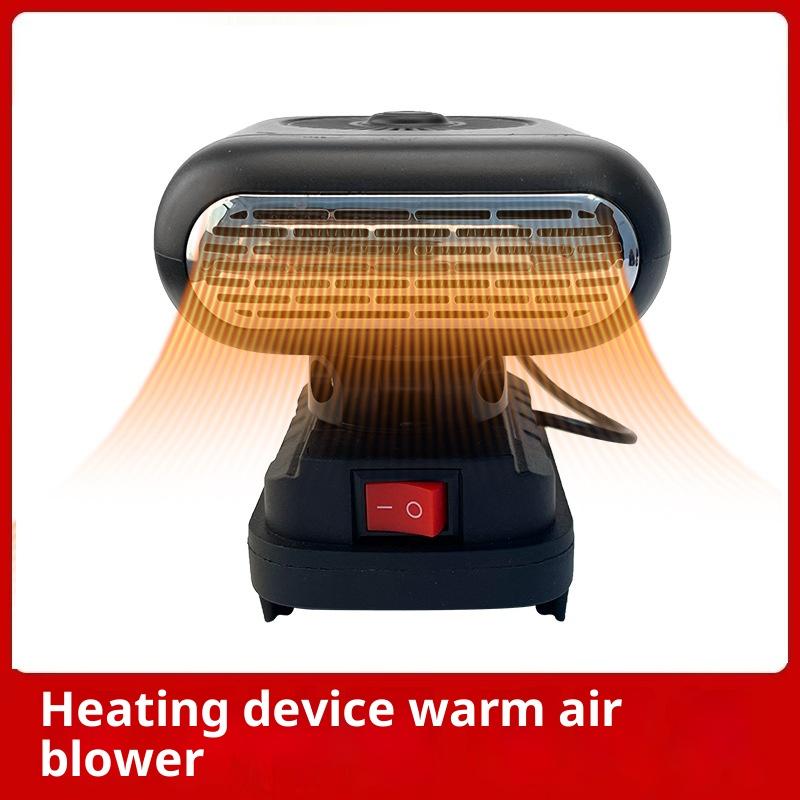 1 шт. 21 В литий-ионные батареи нагреватель воздуха / охлаждающий вентилятор беспроводной зимний автомобильный обогреватель 2 USB-порта для зарядки телефона