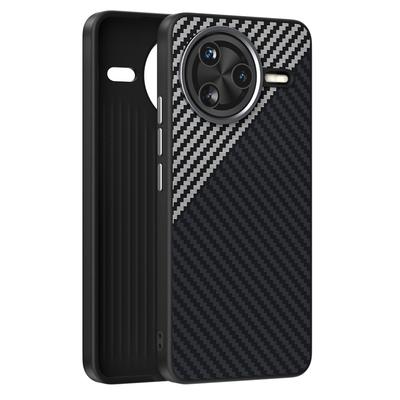 ABEEL Чехол для Xiaomi Poco F7 Pro 5G/Redmi K80 5G, совместимый с MagSafe, задняя крышка с текстурой углеродного волокна