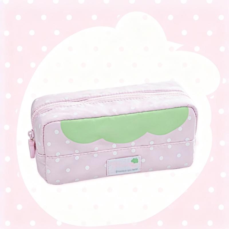 Strawberry Polka Dot Pencil Case Large Capacity Durable Cute Stationery Organizer for Kids School Office Work Use