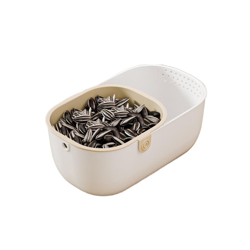 Drainable Double-Layer Fruit Drain Basket Thickened Dried Fruit Box Snack Storage Box Kitchen